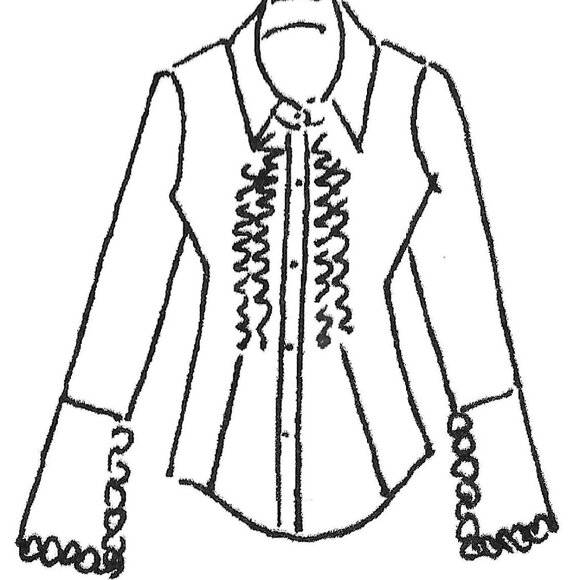 Anna Huling Signature Black, Swiss Dot Ruffled Blouse - Picture 8 of 14